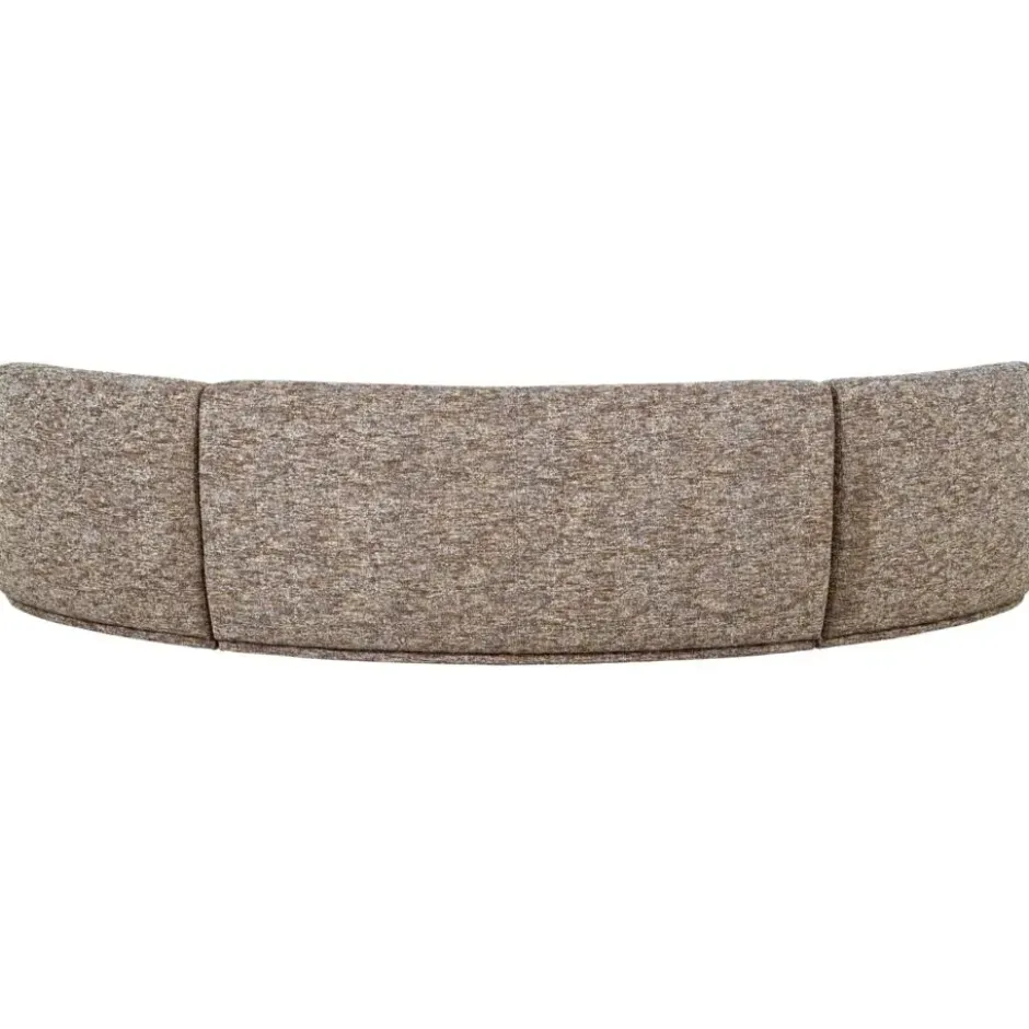 WOOOD Batavier Half Ronde Bank 6-Zits - Polyester - Lichtbruin Melange