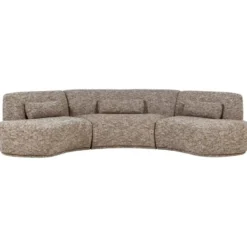 WOOOD Batavier Half Ronde Bank 6-Zits - Polyester - Lichtbruin Melange