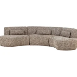 WOOOD Batavier Half Ronde Bank 6-Zits - Polyester - Lichtbruin Melange