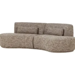 WOOOD Batavier Half Ronde Bank 4-Zits - Polyester - Lichtbruin