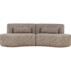 WOOOD Batavier Half Ronde Bank 4-Zits - Polyester - Lichtbruin