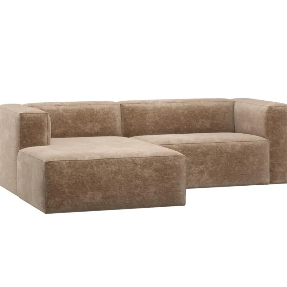 WOOOD Bean Chaise Longue Bank Links - Chenille Velvet - Terra