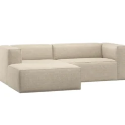 WOOOD Bean Chaise Longue Bank Links - Melange - Beige - 73x254x178
