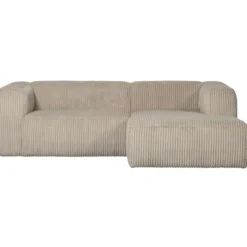 WOOOD Bean Chaise Longue Bank Rechts - Ribstof - Travertin -73x254x178