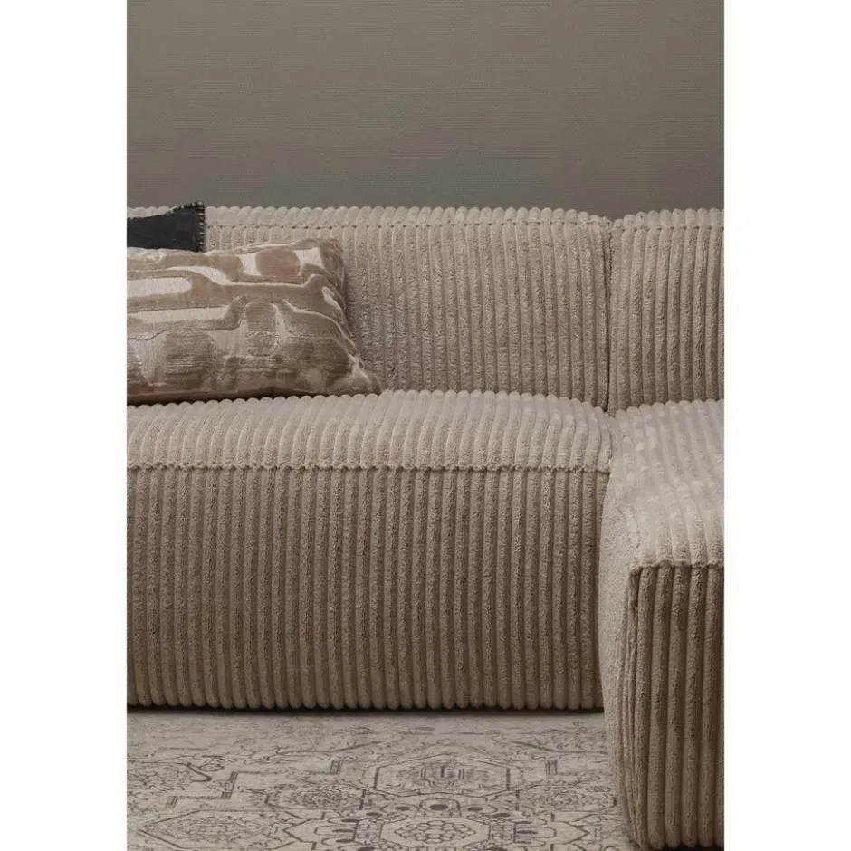 WOOOD Bean Chaise Longue Bank Rechts - Ribstof - Travertin -73x254x178
