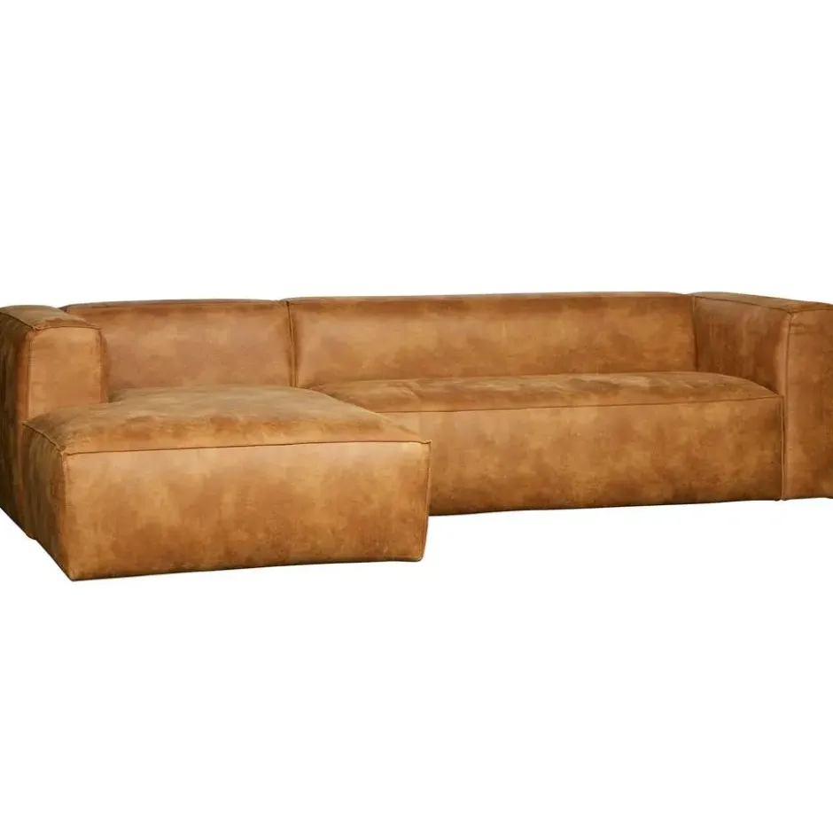 WOOOD Bean Hoekbank Links - Ecoleer - Cognac - 73x305x96