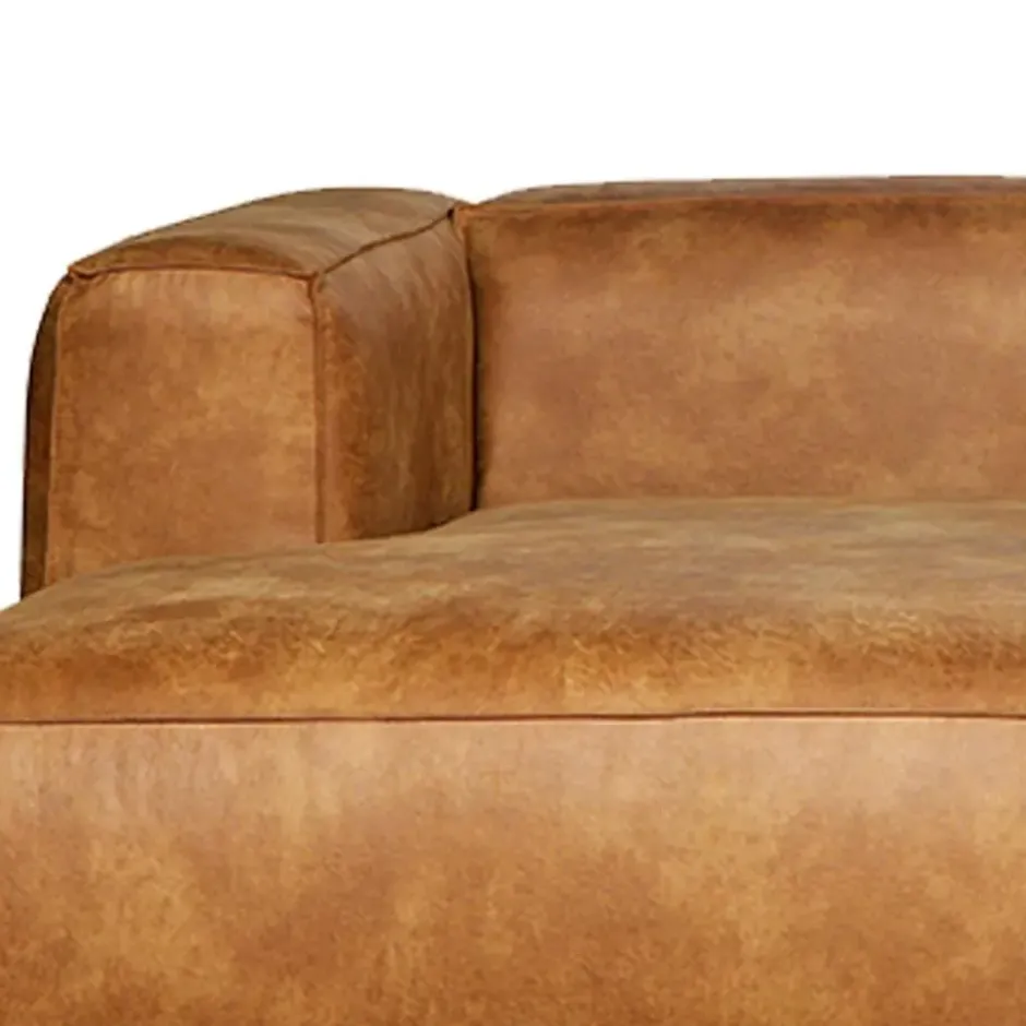 WOOOD Bean Hoekbank Links - Ecoleer - Cognac - 73x305x96