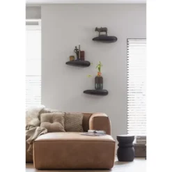 WOOOD Bean Hoekbank Rechts - Ecoleer - Cognac - 73x305x96