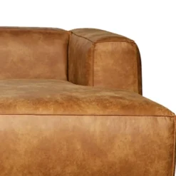 WOOOD Bean Hoekbank Rechts - Ecoleer - Cognac - 73x305x96