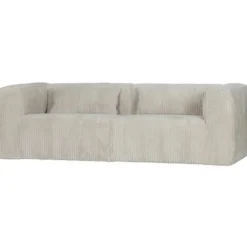 WOOOD Bean 3,5-Zits Bank - Ribstof - Naturel - 73x242x96