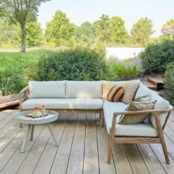 WOOOD Biam Loungeset Tuin - Acacia Hout - Naturel - 67x227x227