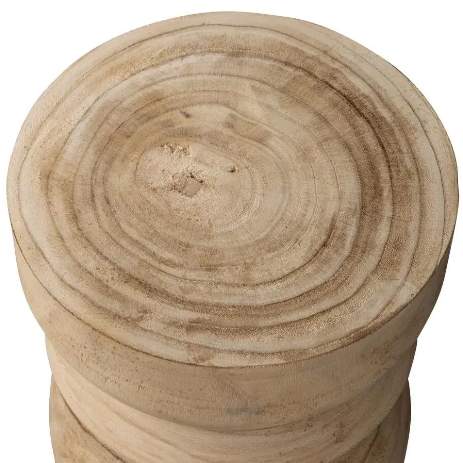 WOOOD Bikkel Kruk - Hout - Naturel - 40x28x28