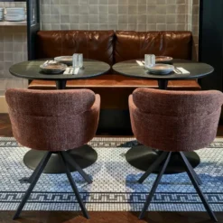 WOOOD Bistro Trompetvoet - Metaal - Zwart - 72x60x60