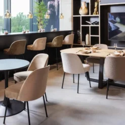 WOOOD Bistro Trompetvoet - Metaal - Zwart - 72x60x60