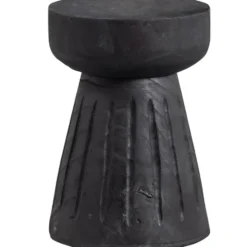 WOOOD Borre Kruk - Hout - Zwart - 40x28x28