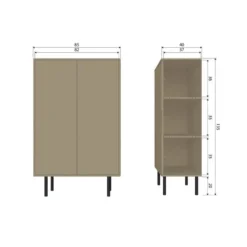 WOOOD Cadiz Opbergkast - Grenen - Mud - 135x85x40