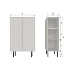 WOOOD Cadiz Opbergkast - Grenen - Mist - 135x85x40