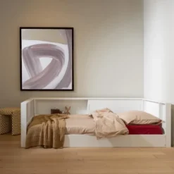 WOOOD Carter Bedbank - Grenenhout - Wit - 90x200