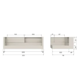 WOOOD Carter Hoekbed Links/Rechts - Grenenhout - Wit - 90x200