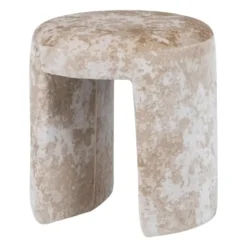 WOOOD Charlie Kruk Gestoffeerd - Geweven Stof - Beige - 47x45x45