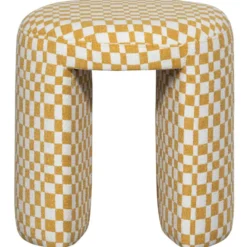 WOOOD Charlie Kruk - Polyester - Ruitjes - Geel