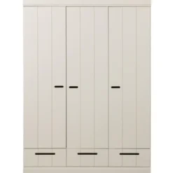 WOOOD Connect Kledingkast 3-Deurs met Lade - Grenen -Dust - 195x140x53