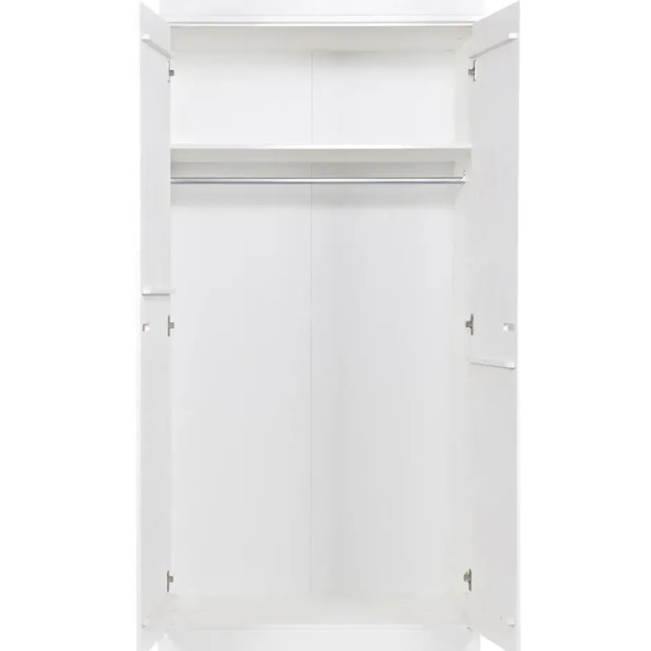WOOOD Connect Kledingkast 2-Deurs - Grenen - Wit - 195x94x53