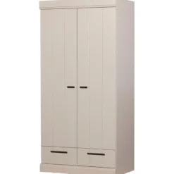 WOOOD Connect Kledingkast 2-Deurs met lade - Grenen - Dust - 195x94x53
