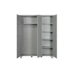WOOOD Dennis 3 deurs Kast - Grenen - Betongrijs - 202x158x55