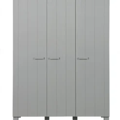 WOOOD Dennis 3 deurs Kast - Grenen - Betongrijs - 202x158x55