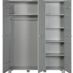 WOOOD Dennis 3 deurs Kast - Grenen - Betongrijs - 202x158x55
