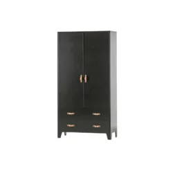 WOOOD Dian Garderobekast - Grenen - Zwart - 180x94x40