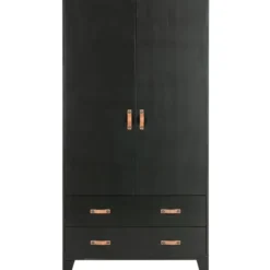 WOOOD Dian Garderobekast - Grenen - Zwart - 180x94x40