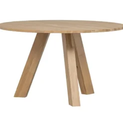 WOOOD eettafel Rhonda - Eiken & eetkamerstoelen Jenny - Stof - Naturel
