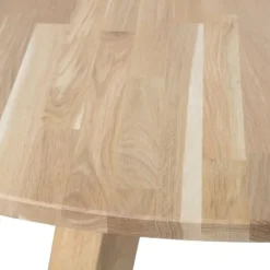 WOOOD eettafel Rhonda - Eiken & eetkamerstoelen Jenny - Stof - Naturel