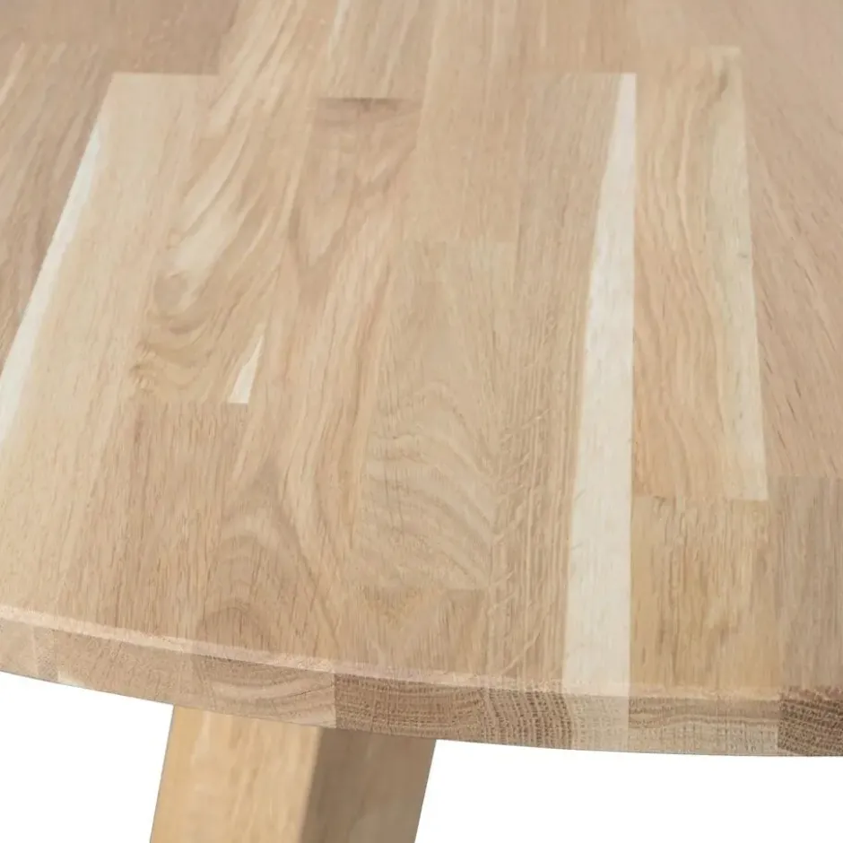 WOOOD eettafel Rhonda - Eiken & eetkamerstoelen Jenny - Stof - Naturel