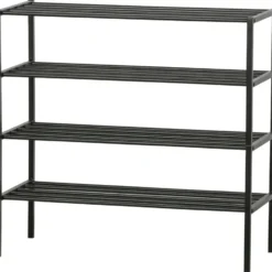 WOOOD Ferro Schoenenrek - Metaal - Zwart - 40x85x35