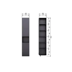 WOOOD Finca Opbergkast - Zwart - 210x39,5x40