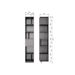 WOOOD Finca Open Vakkenkast - Zwart - 210x40x40