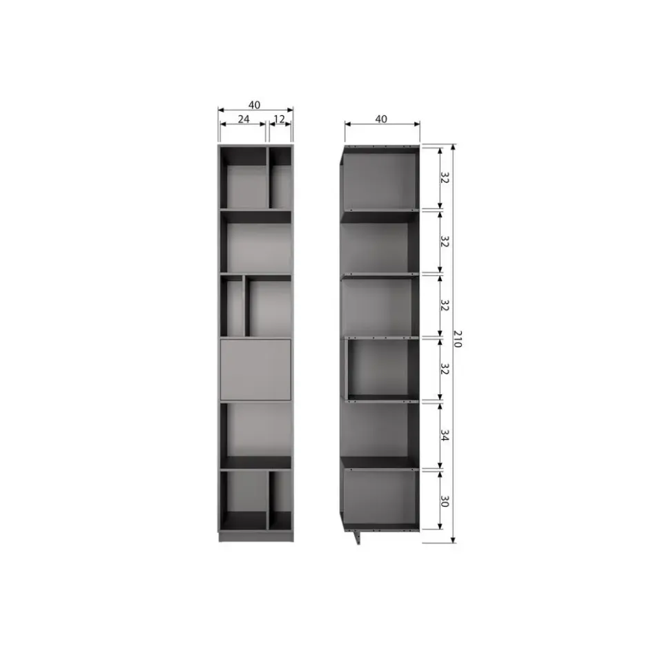 WOOOD Finca Open Vakkenkast - Zwart - 210x40x40