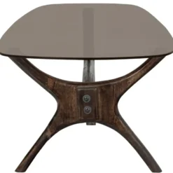 WOOOD Flash Salontafel - Glas/Hout - Walnoot - 42x110x60