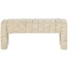 WOOOD Frex Bankje Gestoffeerd - Bouclé - Naturel - 48x110x43