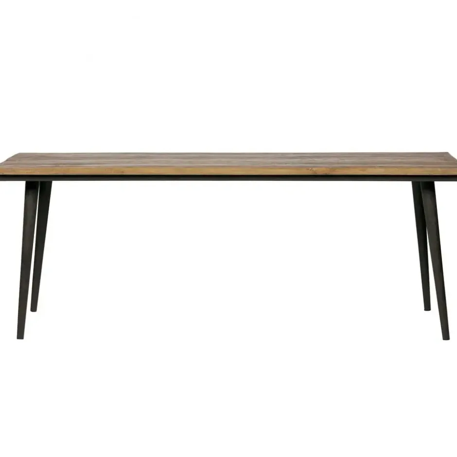 WOOOD Guild Tafel - Hout/Metaal - Naturel/Zwart - 77x220x90