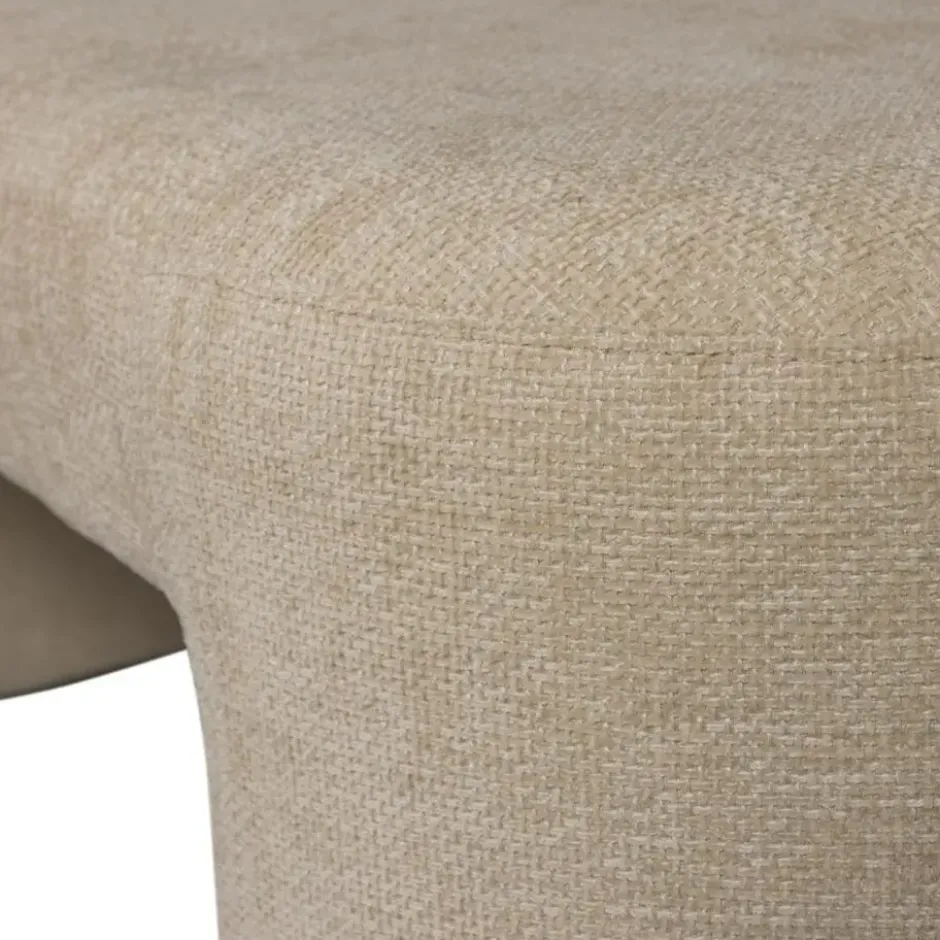 WOOOD Jacob Bankje - Chenille - Naturel - 46x130x46