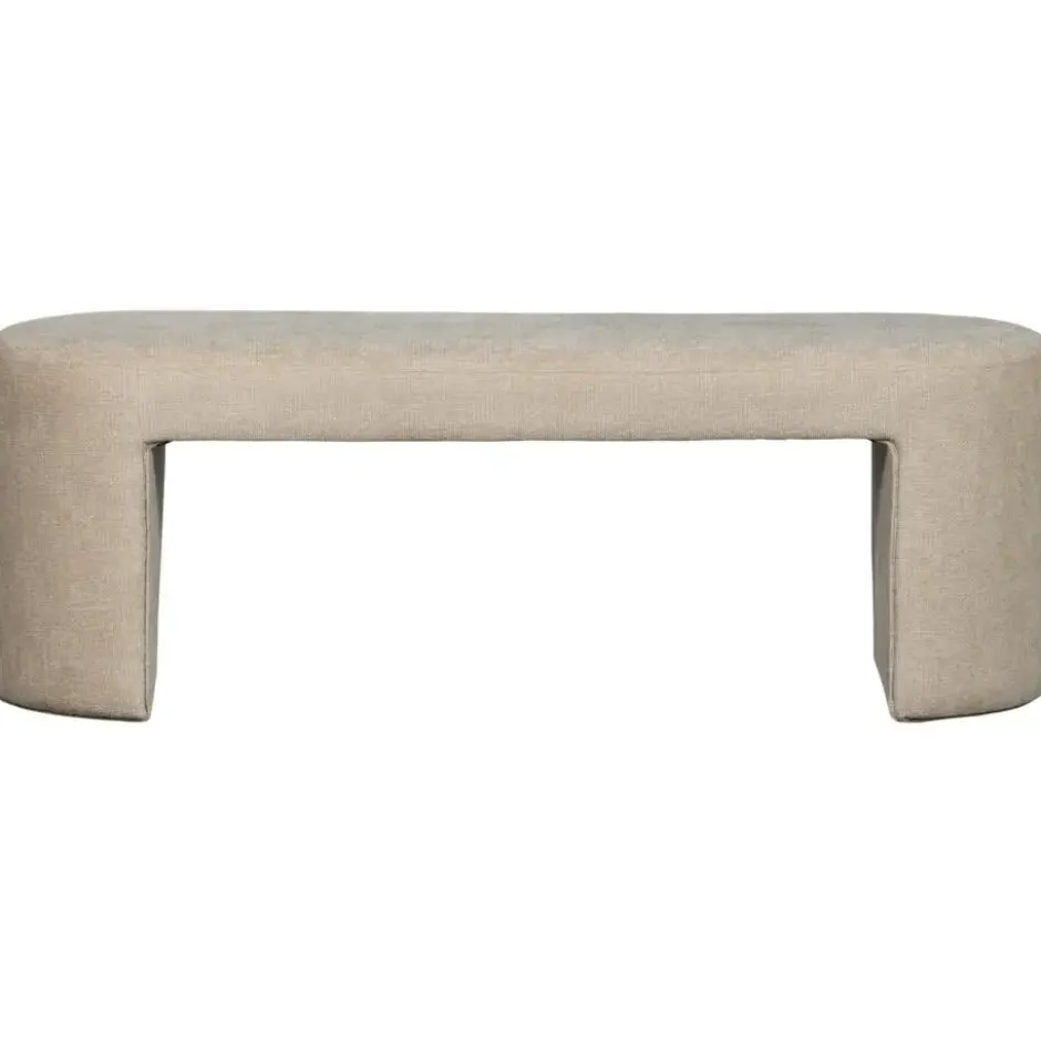 WOOOD Jacob Bankje - Chenille - Naturel - 46x130x46