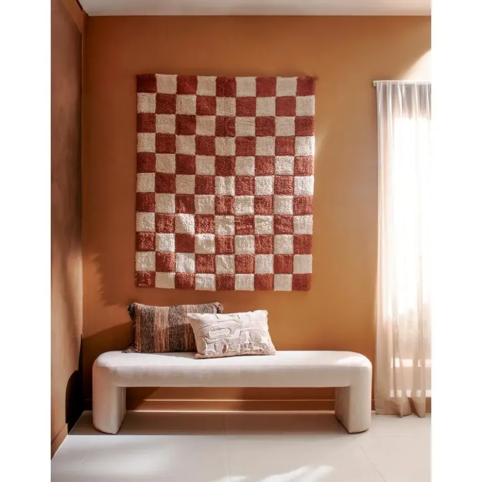 WOOOD Jacob Bankje - Chenille - Naturel - 46x130x46