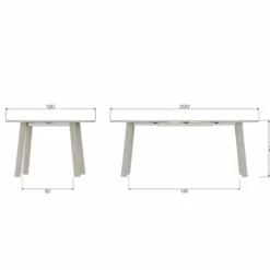 WOOOD Janne Uitschuifbare Eettafel Rond 120Ø cm - Eiken - Dakargrau