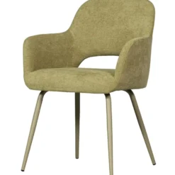 WOOOD Jenny Eetkamerstoelen - Polyester - Sage - Set van 6