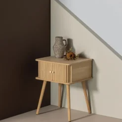 WOOOD Karri Nachtkastje Recht - MDF/Grenen - Naturel - 58x45x40