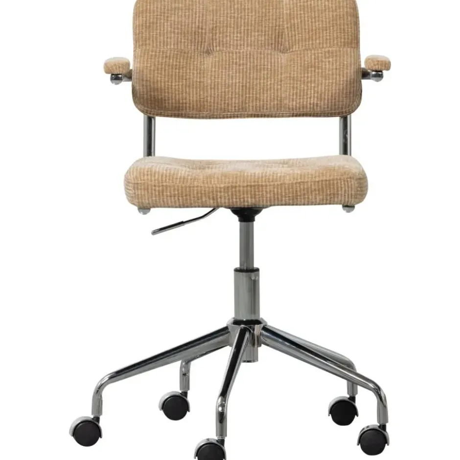 WOOOD Kova Bureaustoel - Geweven Ribstof - Donkerzand - 87x54x80